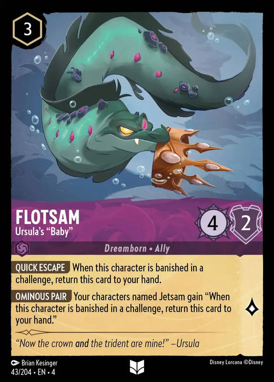 Flotsam - Ursula's "Baby" - 43/204 - Uncommon - Ursula’s Return - Disney Lorcana