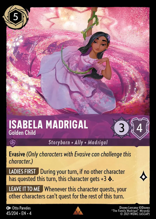Isabela Madrigal - Golden Child - 45/204 - Rare - Ursula’s Return - Disney Lorcana