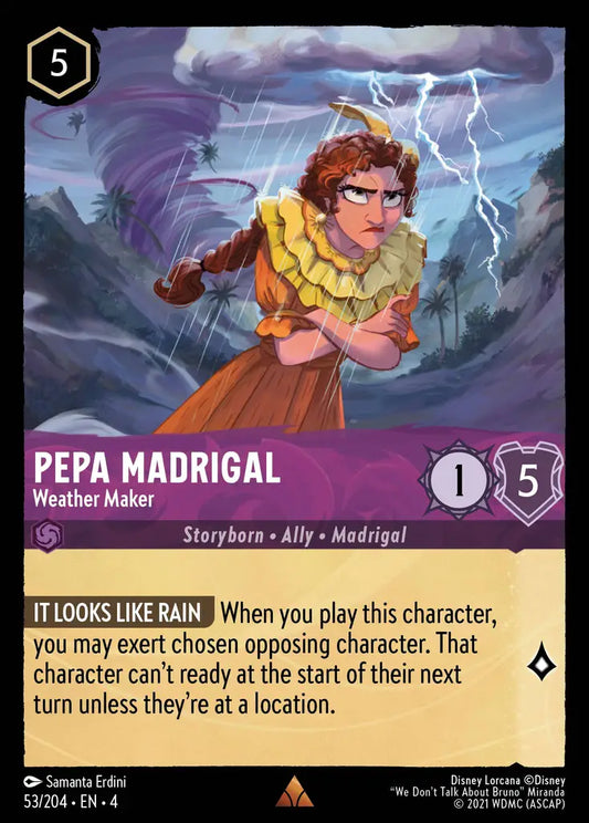 Pepa Madrigal - Weather Maker - 53/204 - Rare - Ursula’s Return - Disney Lorcana
