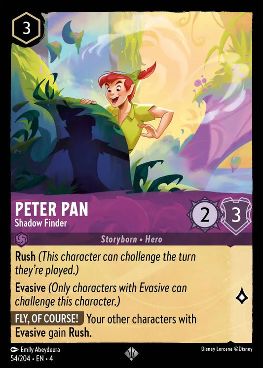 Peter Pan - Shadow Finder - 54/204 - Super Rare - Ursula’s Return - Disney Lorcana