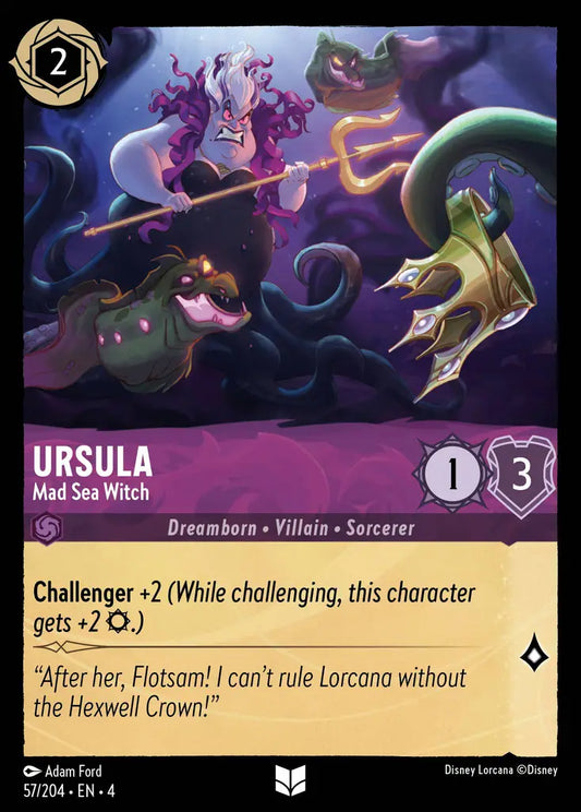 Ursula - Mad Sea Witch - 57/204 - Uncommon - Ursula’s Return - Disney Lorcana