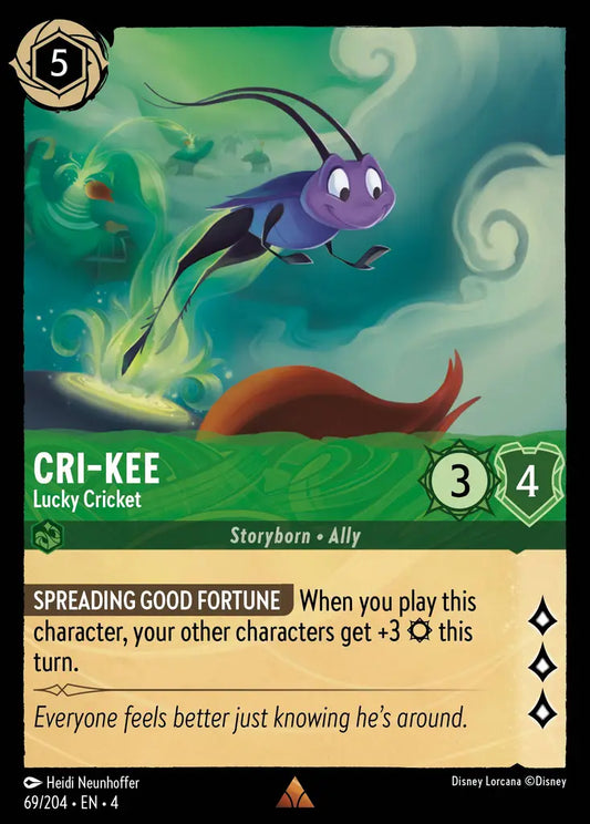 Cri-Kee - Lucky Cricket - 69/204 - Rare - Ursula’s Return - Disney Lorcana