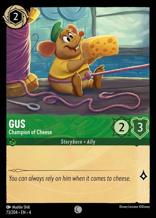 Gus - Champion of Cheese - 73/204 - Common - Ursula’s Return - Disney Lorcana
