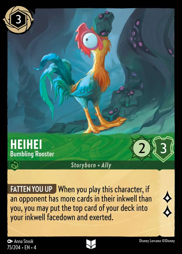 HeiHei - Bumbling Rooster - 75/204 - Uncommon - Ursula’s Return - Disney Lorcana