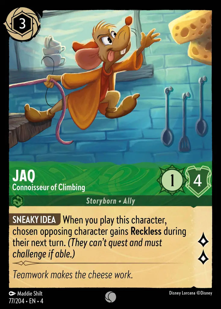 Jaq - Connoisseur of Climbing - 77/204 - Common - Ursula’s Return - Disney Lorcana