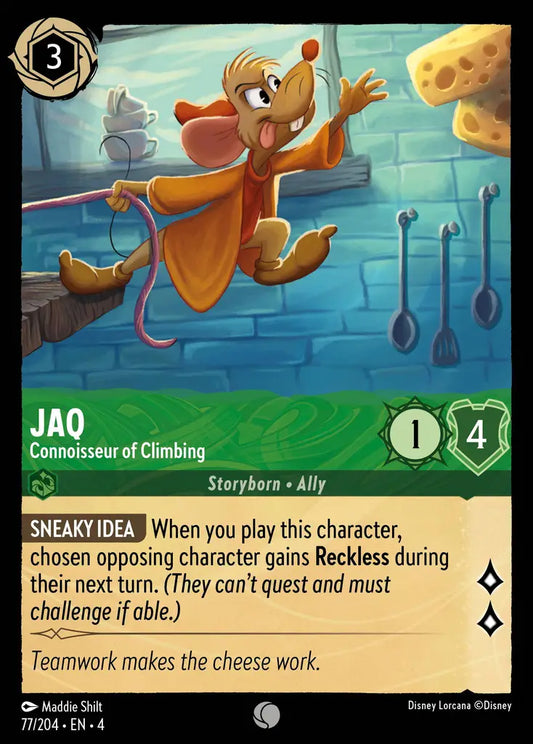 Jaq - Connoisseur of Climbing - 77/204 - Common - Ursula’s Return - Disney Lorcana