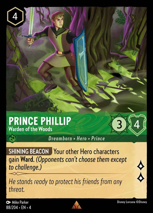 Prince Phillip - Warden of the Woods - 88/204 - Rare - Ursula’s Return - Disney Lorcana