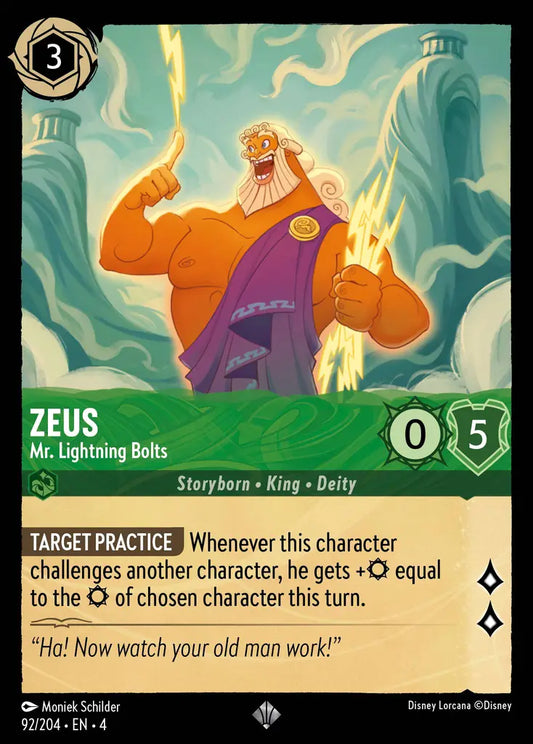 Zeus - Mr. Lightning Bolts - 92/204 - Super Rare - Ursula’s Return - Disney Lorcana