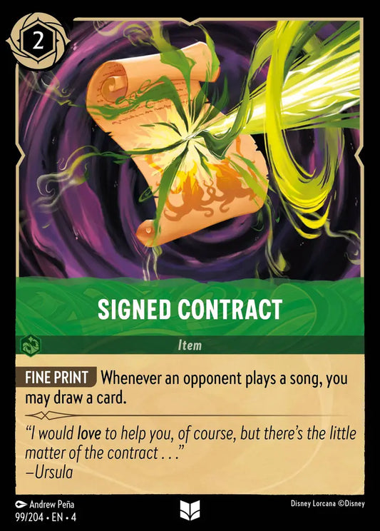 Signed Contract - 99/204 - Uncommon - Ursula’s Return - Disney Lorcana