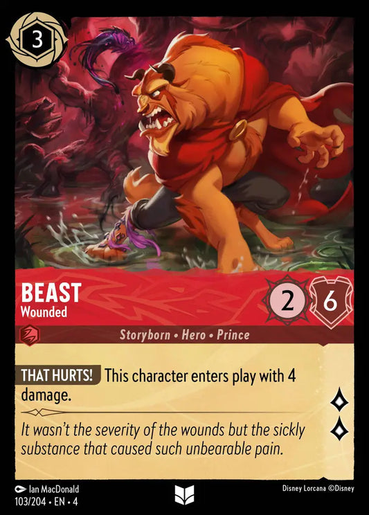 Beast - Wounded - 103/204 - Uncommon - Ursula’s Return - Disney Lorcana