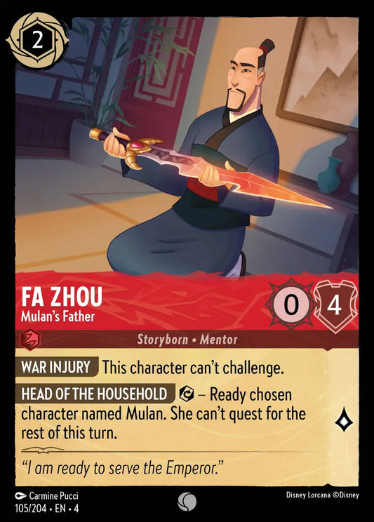 Fa Zhou - Mulan's Father - 105/204 - Common - Ursula’s Return - Disney Lorcana
