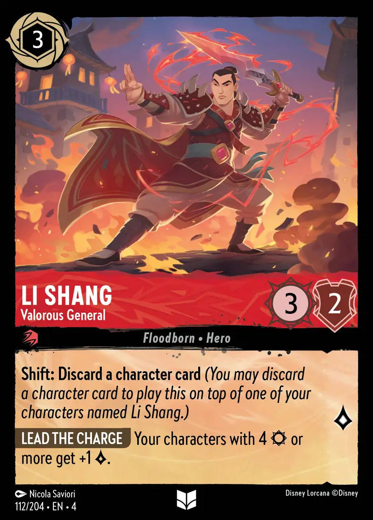 Li Shang - Valorous General - 112/204 - Uncommon - Ursula’s Return - Disney Lorcana