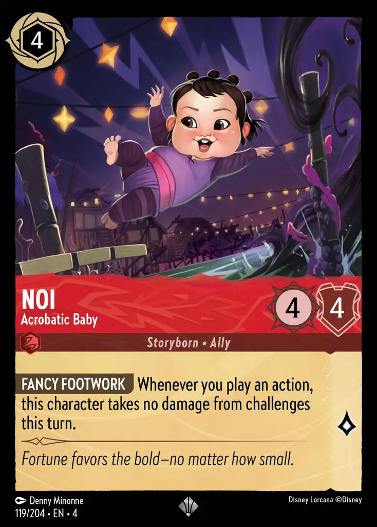Noi - Acrobatic Baby - 119/204 - Super Rare - Ursula’s Return - Disney Lorcana