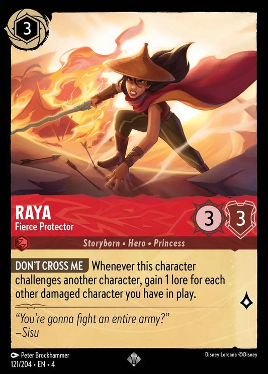Raya - Fierce Protector - 121/204 - Super Rare - Ursula’s Return - Disney Lorcana