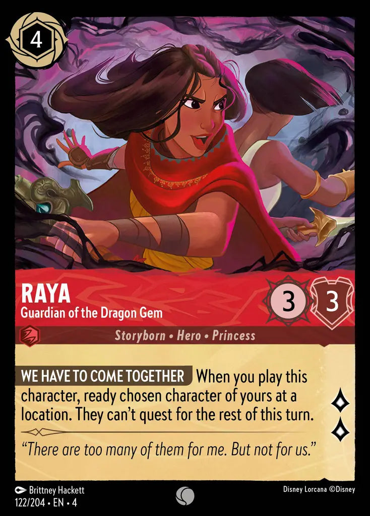 Raya - Guardian of the Dragon Gem - 122/204 - Common - Ursula’s Return - Disney Lorcana