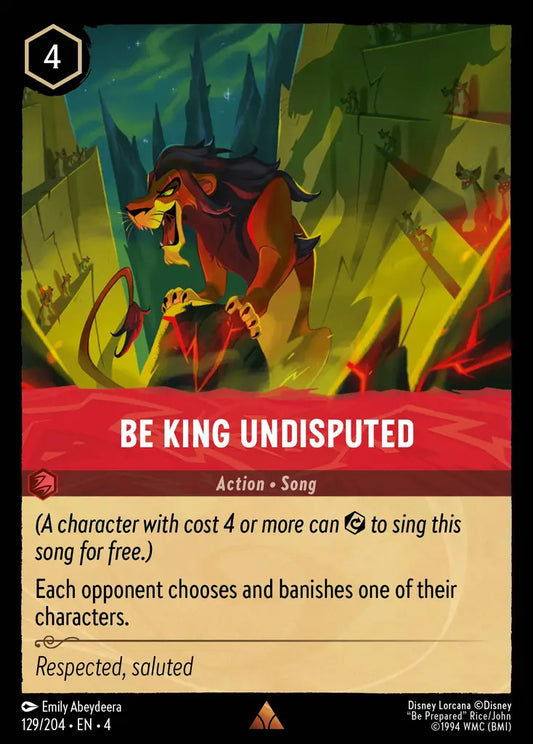 Be King Undisputed - 129/204 - Rare - Ursula’s Return - Disney Lorcana