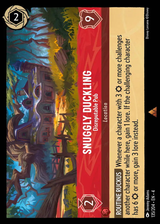 Snuggly Duckling - Disreputable Pub - 135/204 - Rare - Ursula’s Return - Disney Lorcana