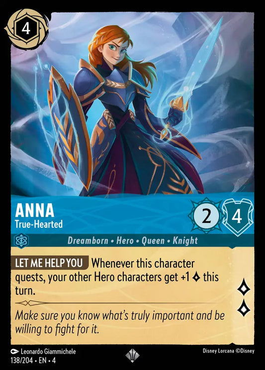 Anna - True-Hearted - 138/204 - Super Rare - Ursula’s Return - Disney Lorcana