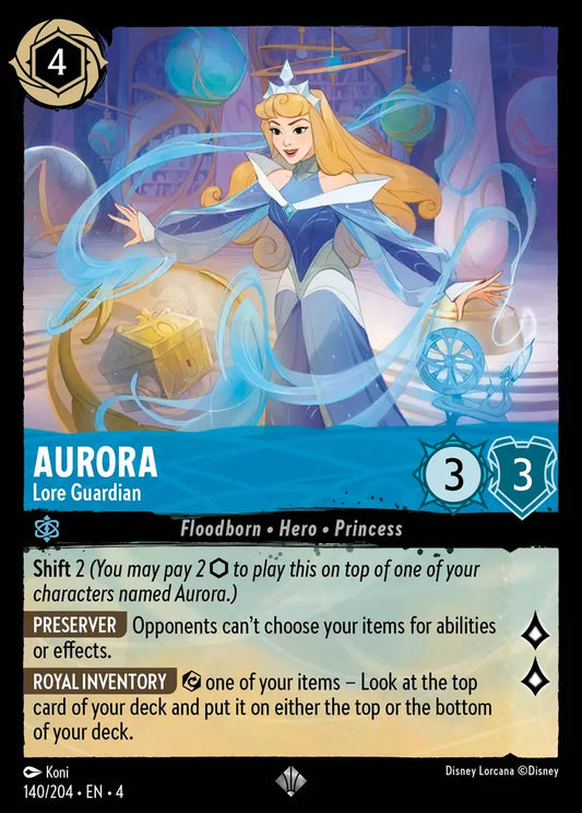 Aurora - Lore Guardian - 140/204 - Super Rare - Ursula’s Return - Disney Lorcana