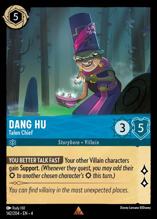 Dang Hu - Talon Chief - 142/204 - Rare - Ursula’s Return - Disney Lorcana