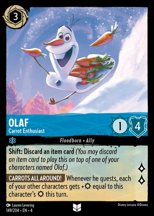 Olaf - Carrot Enthusiast - 149/204 - Uncommon - Ursula’s Return - Disney Lorcana