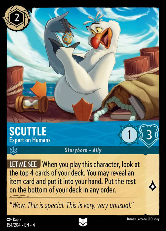Scuttle - Expert on Humans - 154/204 - Uncommon - Ursula’s Return - Disney Lorcana