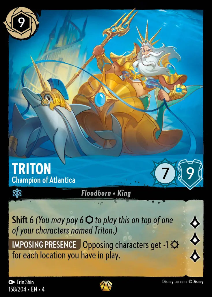 Triton - Champion of Atlantica - 158/204 - Legendary - Ursula’s Return - Disney Lorcana