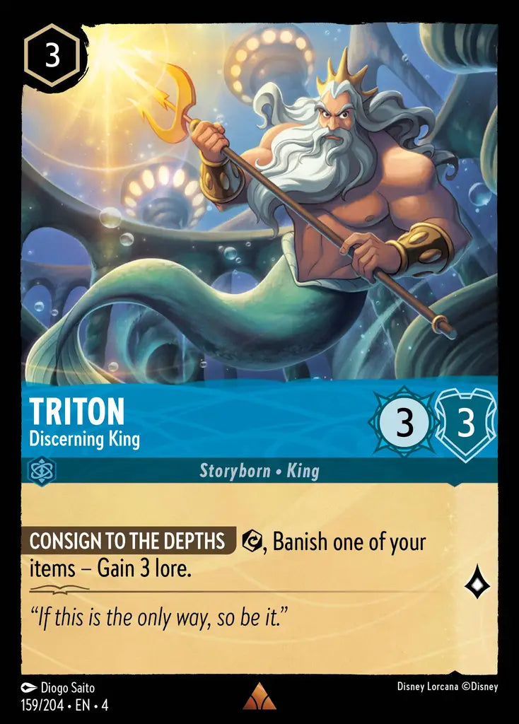 Triton - Discerning King - 159/204 - Rare - Ursula’s Return - Disney Lorcana