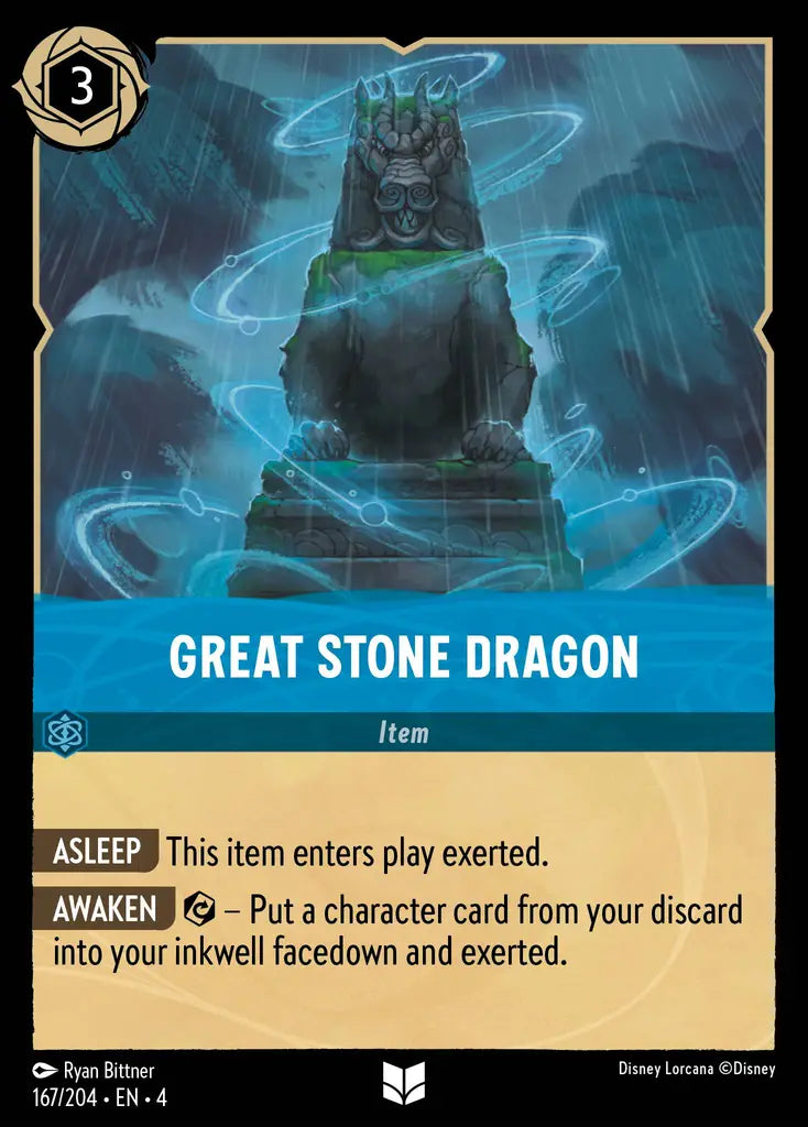 Great Stone Dragon - 167/204 - Uncommon - Ursula’s Return - Disney Lorcana