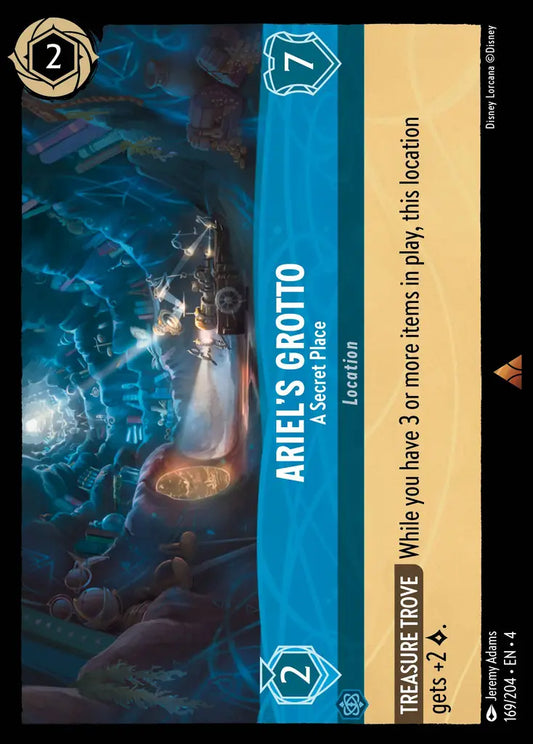 Ariel's Grotto - A Secret Place - 169/204 - Rare - Ursula’s Return - Disney Lorcana