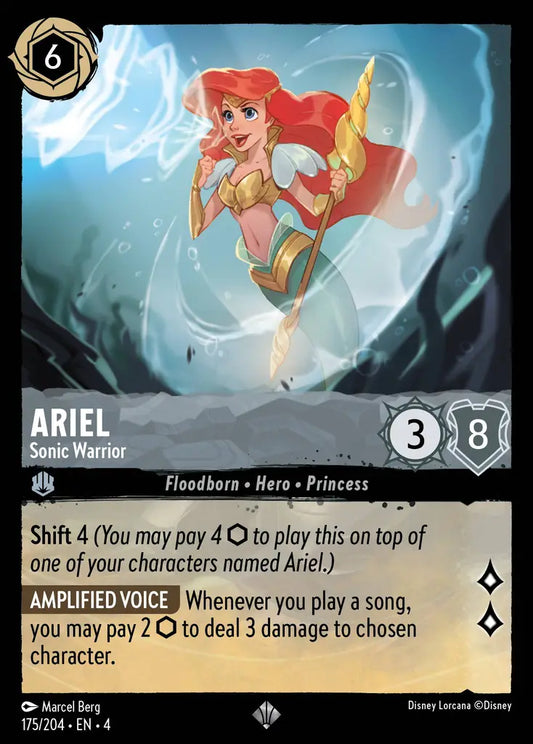 Ariel - Sonic Warrior - 175/204 - Super Rare - Ursula’s Return - Disney Lorcana