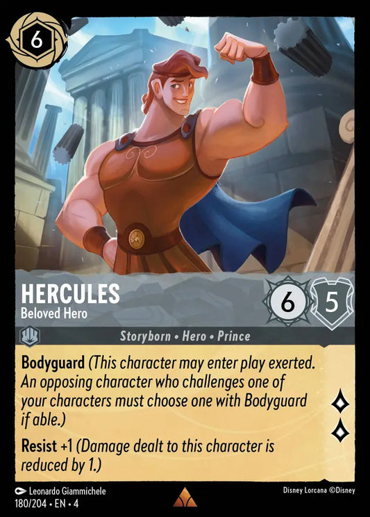 Hercules - Beloved Hero - 180/204 - Rare - Ursula’s Return - Disney Lorcana