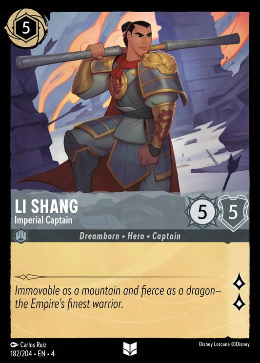 Li Shang - Imperial Captain - 182/204 - Uncommon - Ursula’s Return - Disney Lorcana