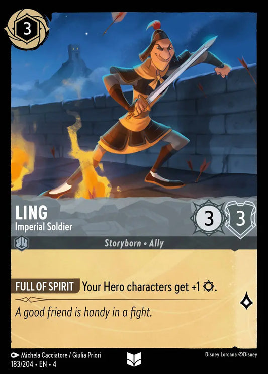 Ling - Imperial Soldier - 183/204 - Uncommon - Ursula’s Return - Disney Lorcana