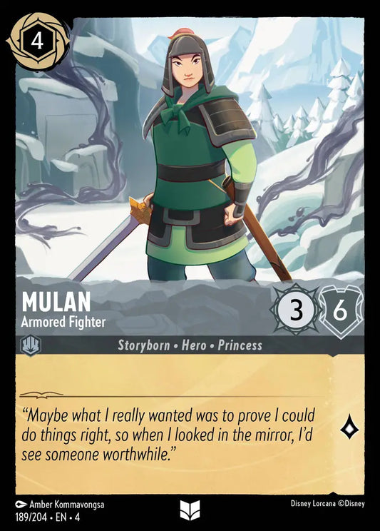 Mulan - Armored Fighter - 189/204 - Uncommon - Ursula’s Return - Disney Lorcana