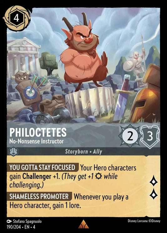 Philoctetes - No-Nonsense Instructor - 190/204 - Rare - Ursula’s Return - Disney Lorcana