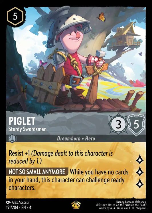 Piglet - Sturdy Swordsman - 191/204 - Legendary - Ursula’s Return - Disney Lorcana