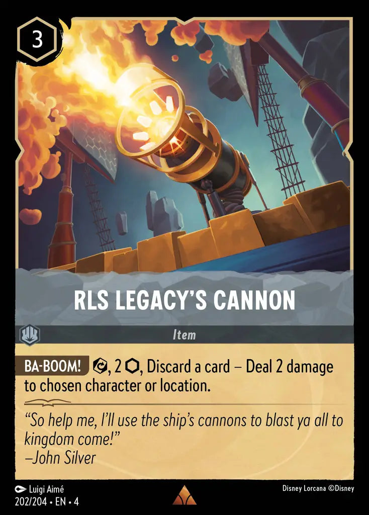 RLS Legacy's Cannon - 202/204 - Rare - Ursula’s Return - Disney Lorcana