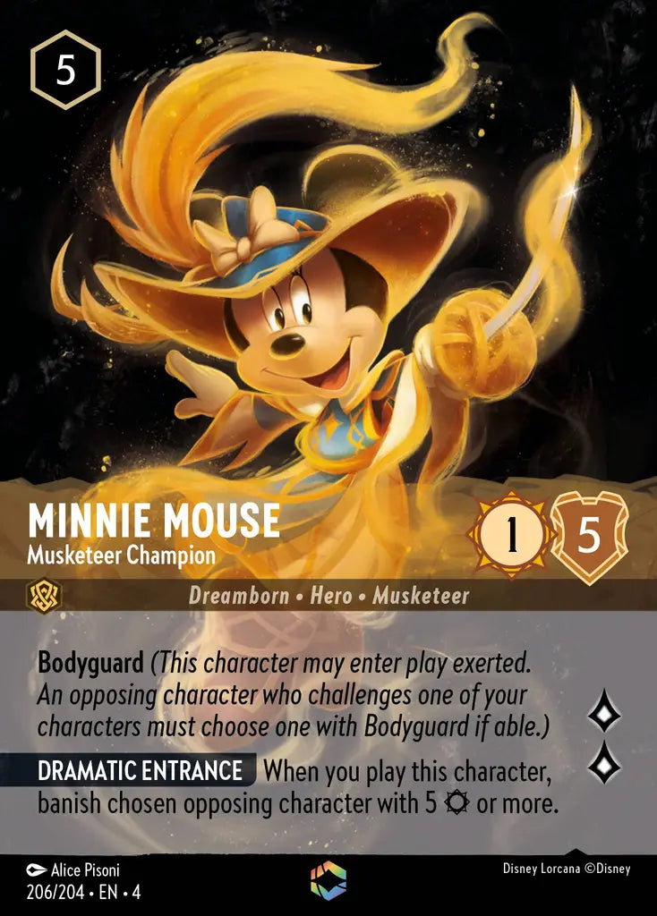 Minnie Mouse - Musketeer Champion - 206/204 - Enchanted - Ursula’s Return - Disney Lorcana