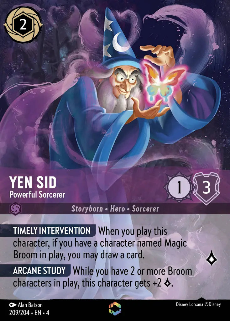 Yen Sid - Powerful Sorcerer - 209/204 - Enchanted - Ursula’s Return - Disney Lorcana