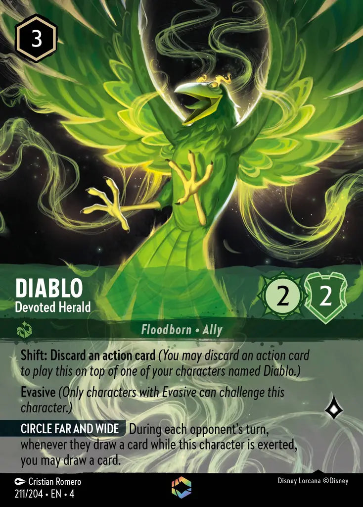Diablo - Devoted Herald - 211/204 - Enchanted - Ursula’s Return - Disney Lorcana