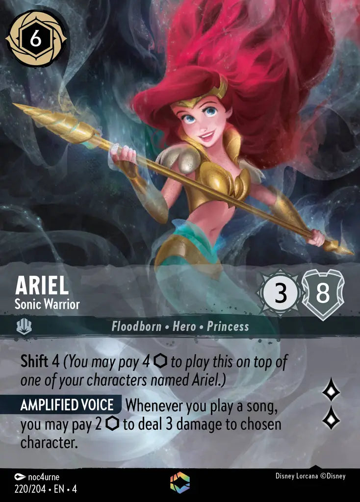 Ariel - Sonic Warrior - 220/204 - Enchanted - Ursula’s Return - Disney Lorcana