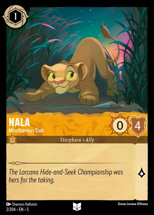 Nala - Mischievous Cub - 2/204 - Uncommon - Shimmering Skies - Disney Lorcana