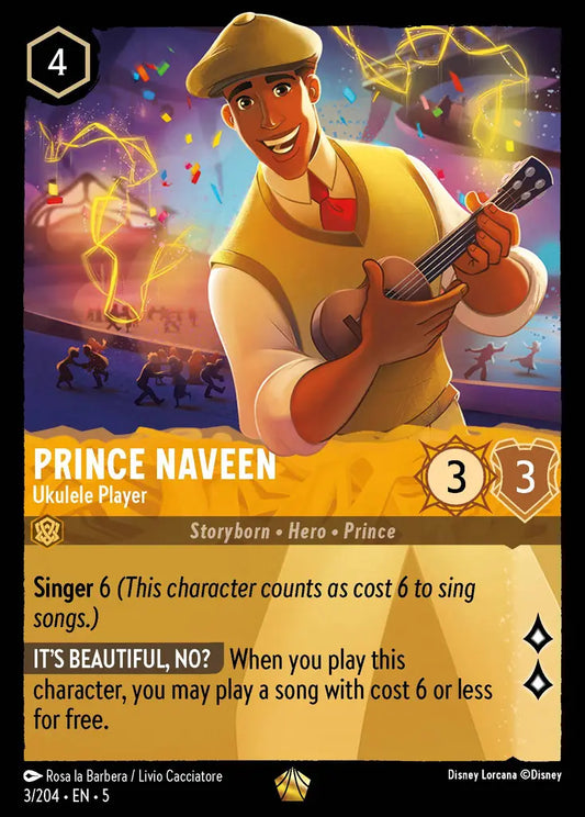 Prince Naveen - Ukulele Player - 3/204 - Legendary - Shimmering Skies - Disney Lorcana