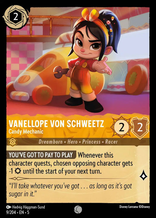 Vanellope von Schweetz - Candy Mechanic - 9/204 - Common - Shimmering Skies - Disney Lorcana