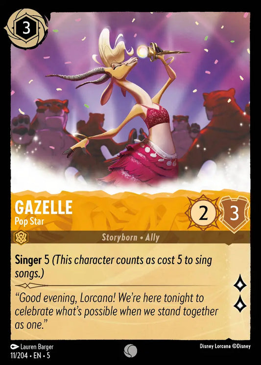 Gazelle - Pop Star - 11/204 - Common - Shimmering Skies - Disney Lorcana
