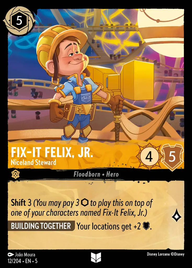 Fix-It Felix, Jr. - Niceland Steward - 12/204 - Uncommon - Shimmering Skies - Disney Lorcana