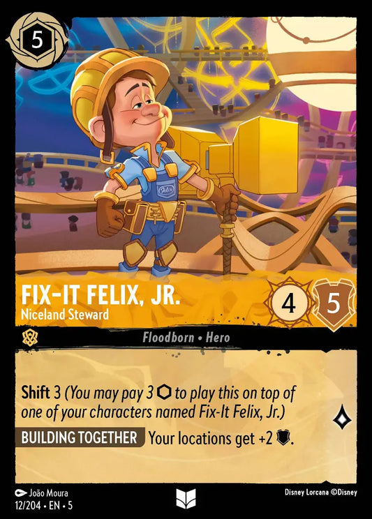 Fix-It Felix, Jr. - Niceland Steward - 12/204 - Uncommon - Shimmering Skies - Disney Lorcana