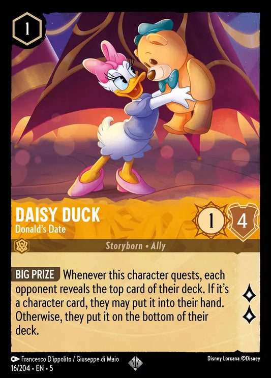 Daisy Duck - Donald's Date - 16/204 - Super Rare - Shimmering Skies - Disney Lorcana