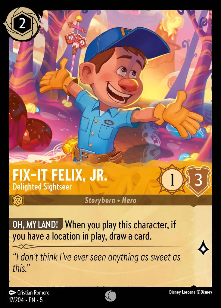 Fix-It Felix, Jr. - Delighted Sightseer - 17/204 - Common - Shimmering Skies - Disney Lorcana